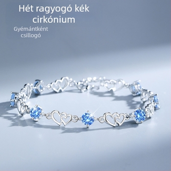 Heart-to-Heart S925 ezüst karkötő nőknek, női divat, virágos stílus, elektroplatírozás, 4,7 g