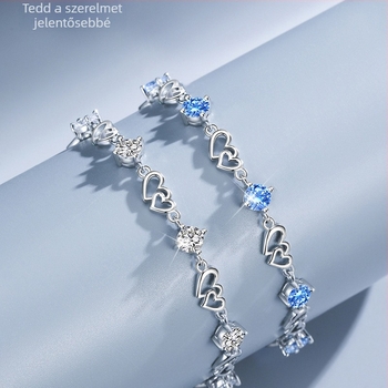 Heart-to-Heart S925 ezüst karkötő nőknek, női divat, virágos stílus, elektroplatírozás, 4,7 g