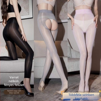 Nylon fényes, áttetsző harisnya felhúzó és formázó hatással, vékony, fekete