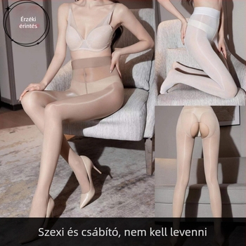 Nylon fényes, áttetsző harisnya felhúzó és formázó hatással, vékony, fekete