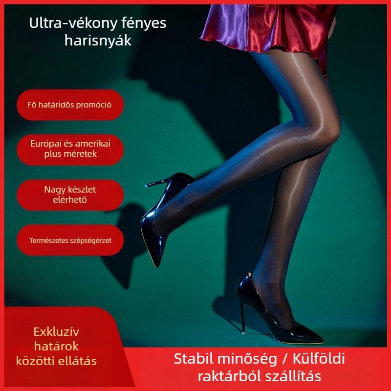 Harisnyanadrág - 20D nylon, ultra vékony és fényes, egyszínű mintázat; 90–95% nylon tartalom, formázás, csípőemelés, láthatatlan, csúszásgátló