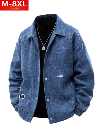 Hongkong-stílusú dzseki, gallérral, egyrészes záródás, lazább fazon, poliészter anyag