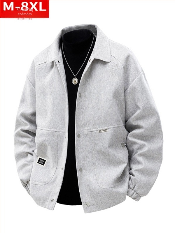 Hongkong-stílusú dzseki, gallérral, egyrészes záródás, lazább fazon, poliészter anyag