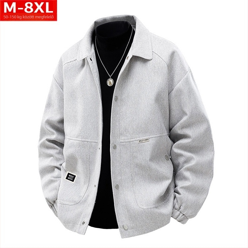 Hongkong-stílusú dzseki, gallérral, egyrészes záródás, lazább fazon, poliészter anyag