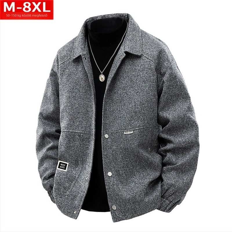 Hongkong-stílusú dzseki, gallérral, egyrészes záródás, lazább fazon, poliészter anyag