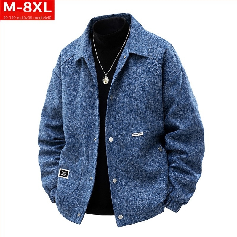 Hongkong-stílusú dzseki, gallérral, egyrészes záródás, lazább fazon, poliészter anyag