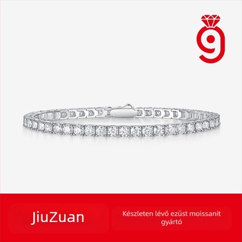 S925 ezüst Moissanite-tenisz karkötő nőknek és férfiaknak
