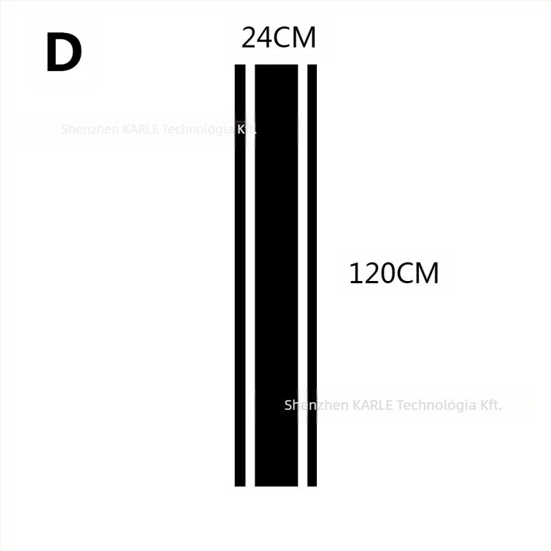 PVC autófedél matricája — hosszú csíkos öntapadó dekor, ajtóvonalhoz, testreszabható hosszúság és szélesség