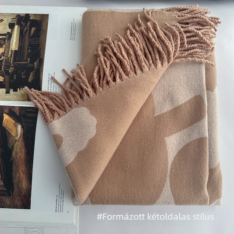 Virágos sál, Weft-kötésű, Téli melegség, Imitációs kasmír, Pamut-viszkóz keverék