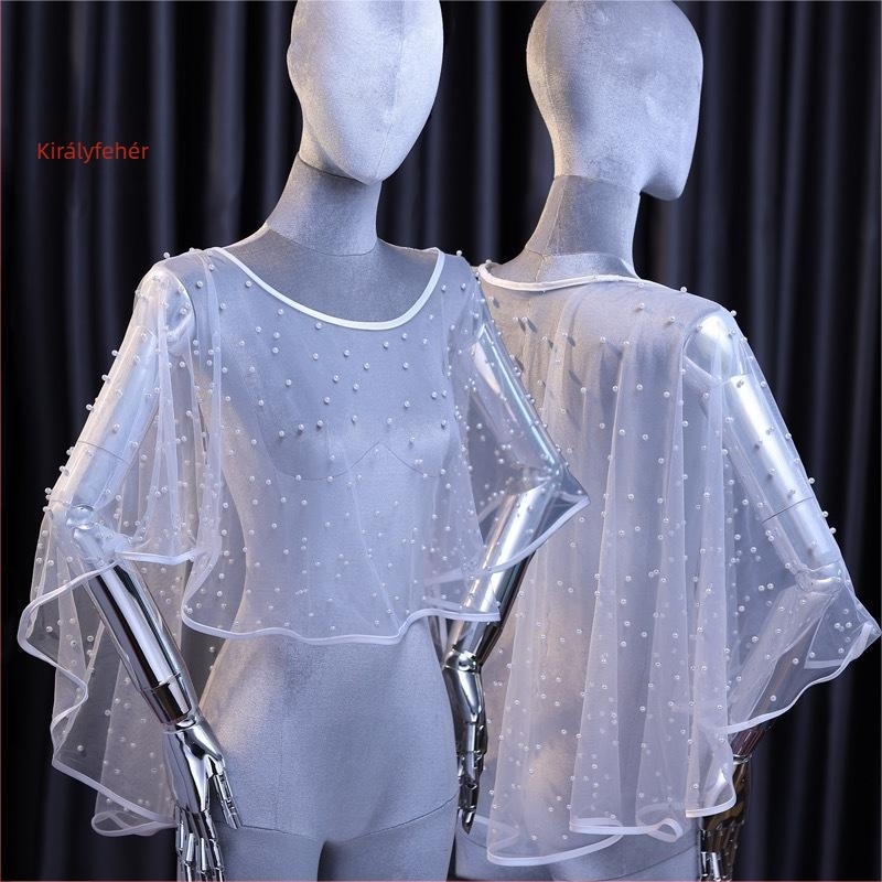 Hálós csipkesál – dekoratív kendő, sima kötés, kézzel készített felület, több szezonos használat