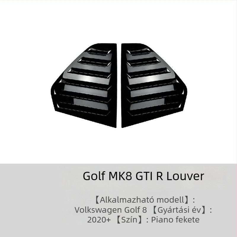 AMP-Z ABS karosszériás matrica Volkswagen Golf GTI Mk6/Mk7/Mk8 – Piano fekete karbon textúra, ragasztóval történő felhelyezés
