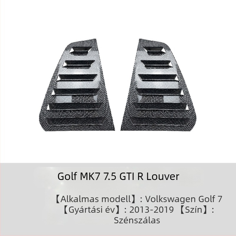 AMP-Z ABS karosszériás matrica Volkswagen Golf GTI Mk6/Mk7/Mk8 – Piano fekete karbon textúra, ragasztóval történő felhelyezés