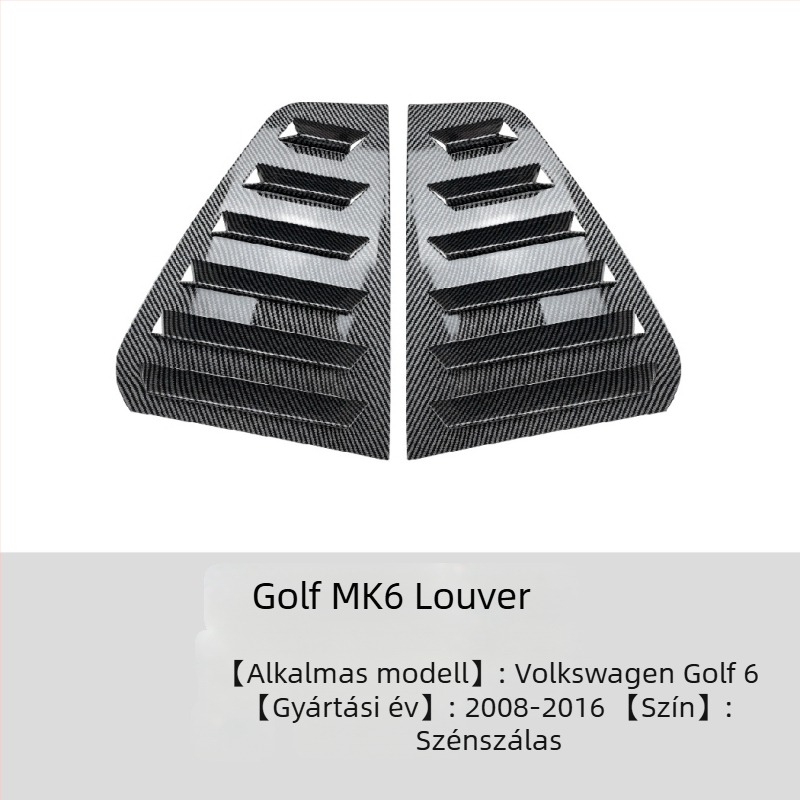 AMP-Z ABS karosszériás matrica Volkswagen Golf GTI Mk6/Mk7/Mk8 – Piano fekete karbon textúra, ragasztóval történő felhelyezés