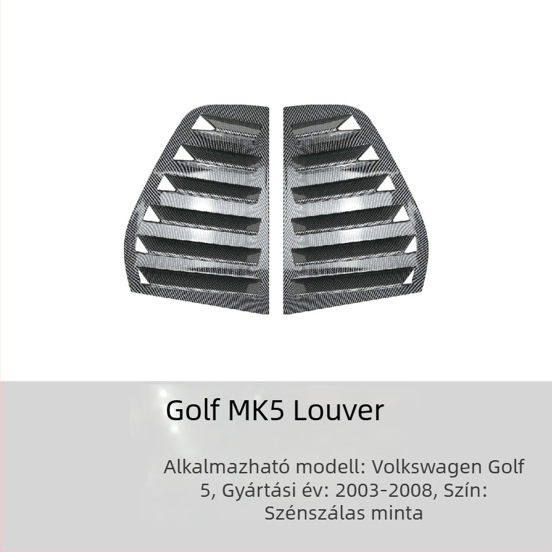 AMP-Z ABS karosszériás matrica Volkswagen Golf GTI Mk6/Mk7/Mk8 – Piano fekete karbon textúra, ragasztóval történő felhelyezés