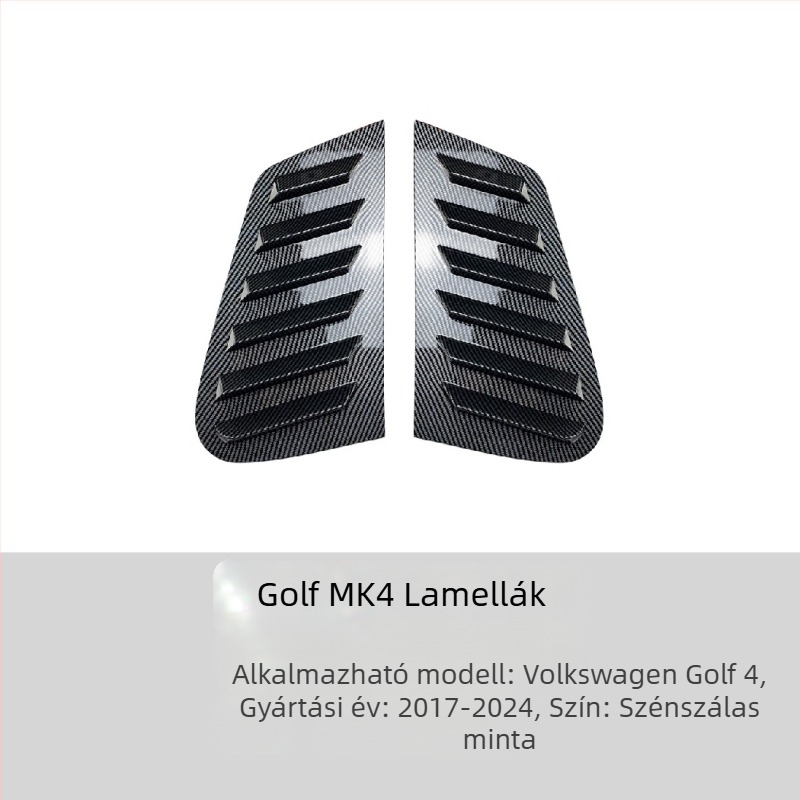AMP-Z ABS karosszériás matrica Volkswagen Golf GTI Mk6/Mk7/Mk8 – Piano fekete karbon textúra, ragasztóval történő felhelyezés