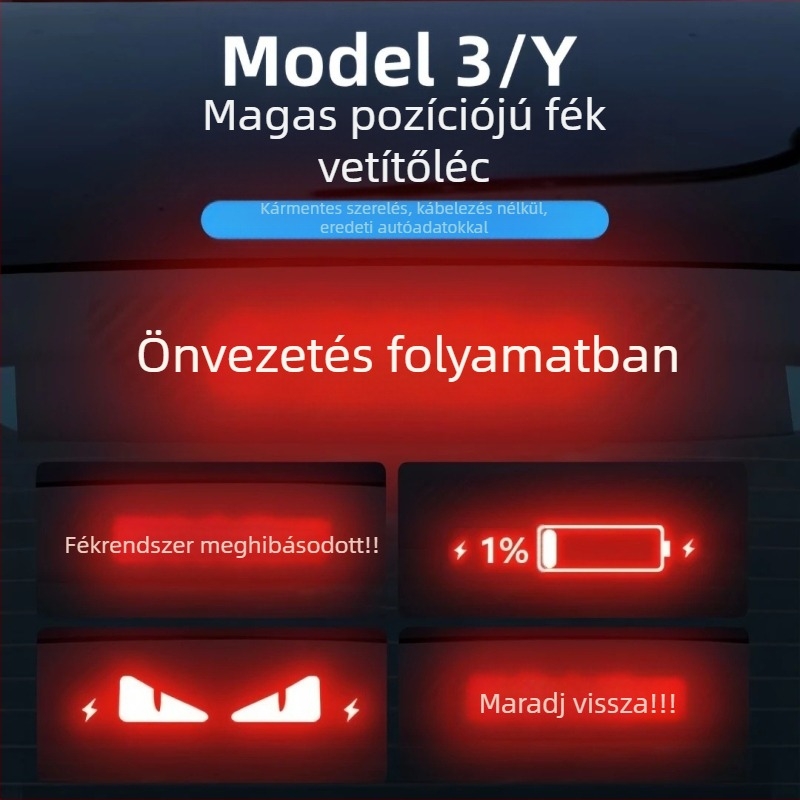 Tesla Model 3/Y autó lámpa matricája, karbon rost textúrával, karbon rost imitációval, szívócsésze rögzítés, testreszabható