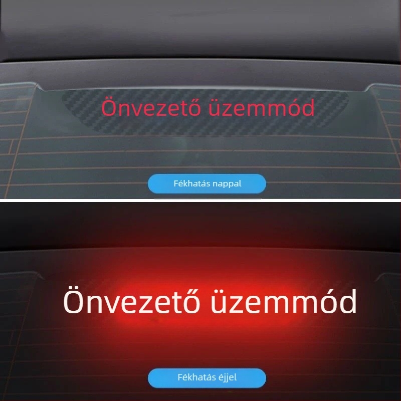Tesla Model 3/Y autó lámpa matricája, karbon rost textúrával, karbon rost imitációval, szívócsésze rögzítés, testreszabható