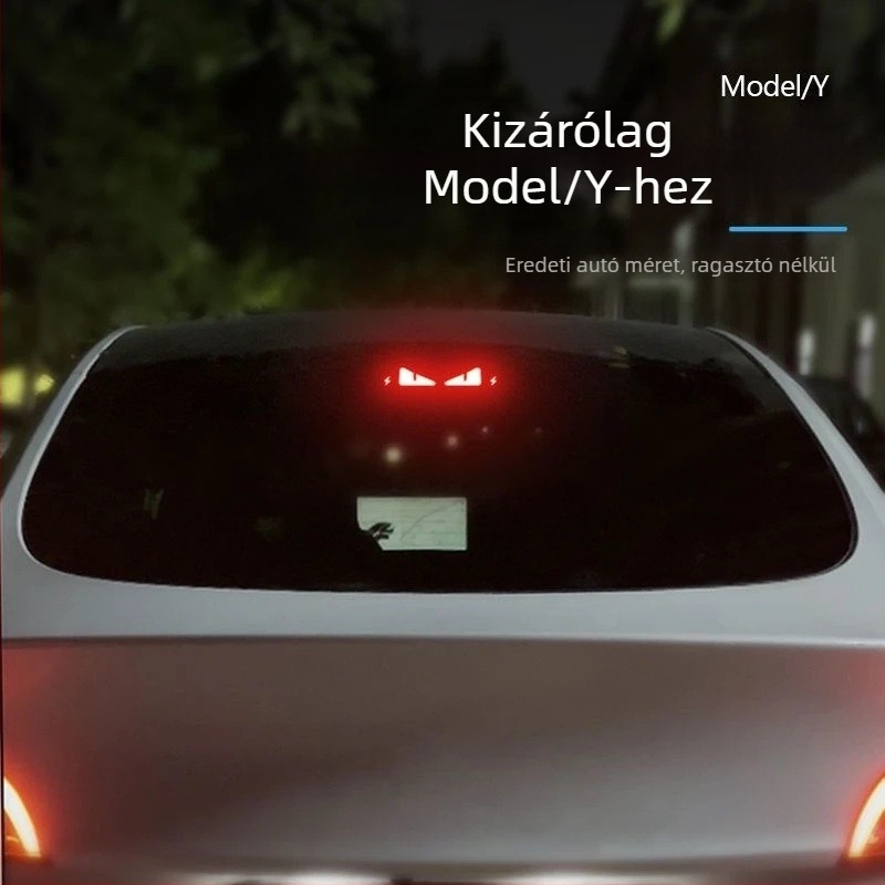 Tesla Model 3/Y autó lámpa matricája, karbon rost textúrával, karbon rost imitációval, szívócsésze rögzítés, testreszabható