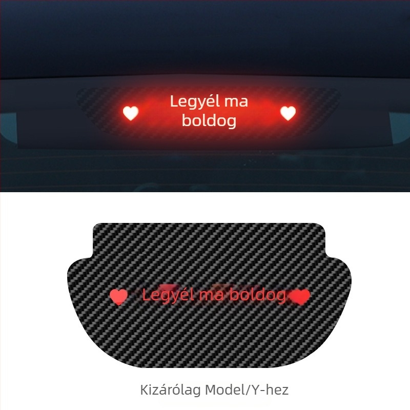 Tesla Model 3/Y autó lámpa matricája, karbon rost textúrával, karbon rost imitációval, szívócsésze rögzítés, testreszabható