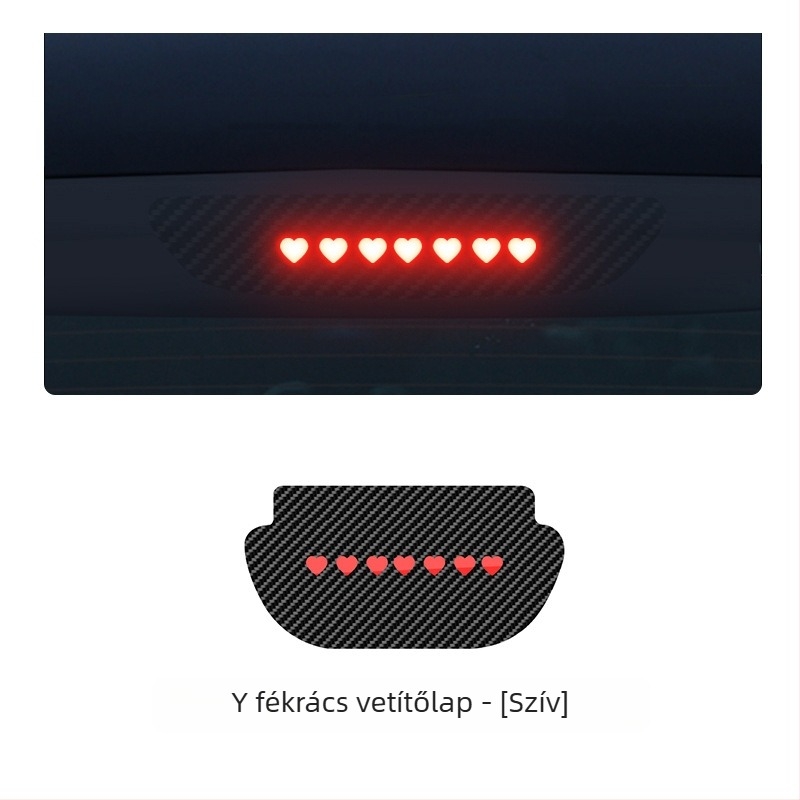 Tesla Model 3/Y autó lámpa matricája, karbon rost textúrával, karbon rost imitációval, szívócsésze rögzítés, testreszabható