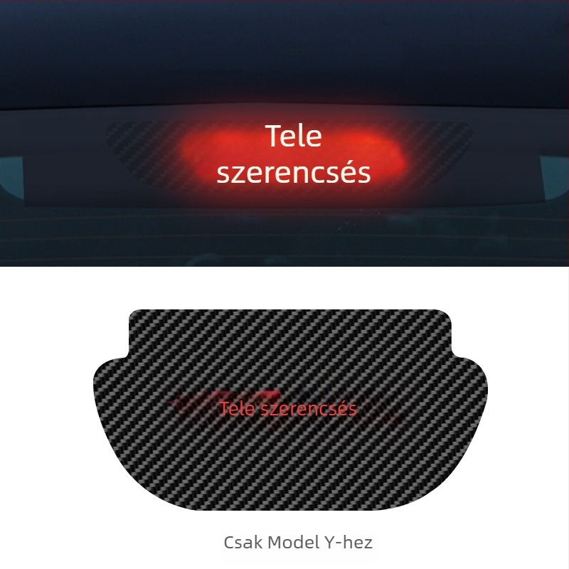 Tesla Model 3/Y autó lámpa matricája, karbon rost textúrával, karbon rost imitációval, szívócsésze rögzítés, testreszabható