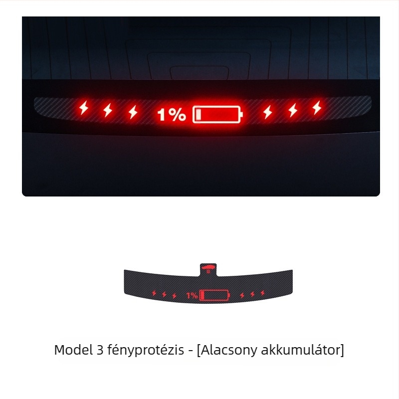 Tesla Model 3/Y autó lámpa matricája, karbon rost textúrával, karbon rost imitációval, szívócsésze rögzítés, testreszabható