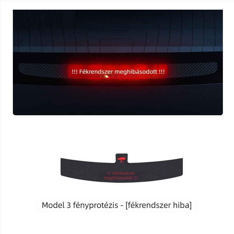Tesla Model 3/Y autó lámpa matricája, karbon rost textúrával, karbon rost imitációval, szívócsésze rögzítés, testreszabható