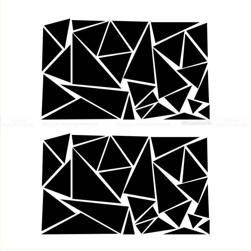 Kasusi geometriai háromszög autókarosszéria matrica – ragasztó vinil DIY decal