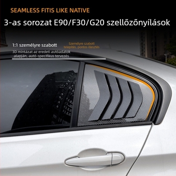 Karosszéria matrica BMW 3 Series E90/F30/G20, AMP-Z ABS anyag, karbon szövés mintázat, ragasztóval történő felhelyezés