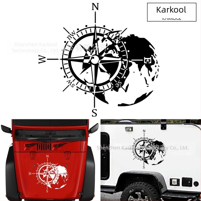 Karlor Compass motorháztető matricája Jeep Wranglerhez – PVC ragasztó autómatrica