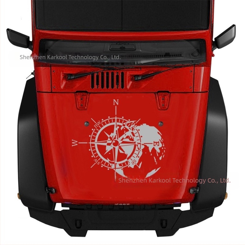 Karlor Compass motorháztető matricája Jeep Wranglerhez – PVC ragasztó autómatrica