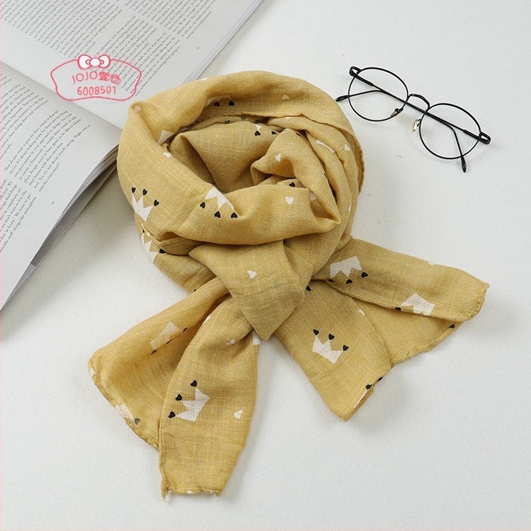 Gyermekeknek szóló pamut-len sál, kötött, porálló, tavasz, pamut 51–60% / kender ≤10%