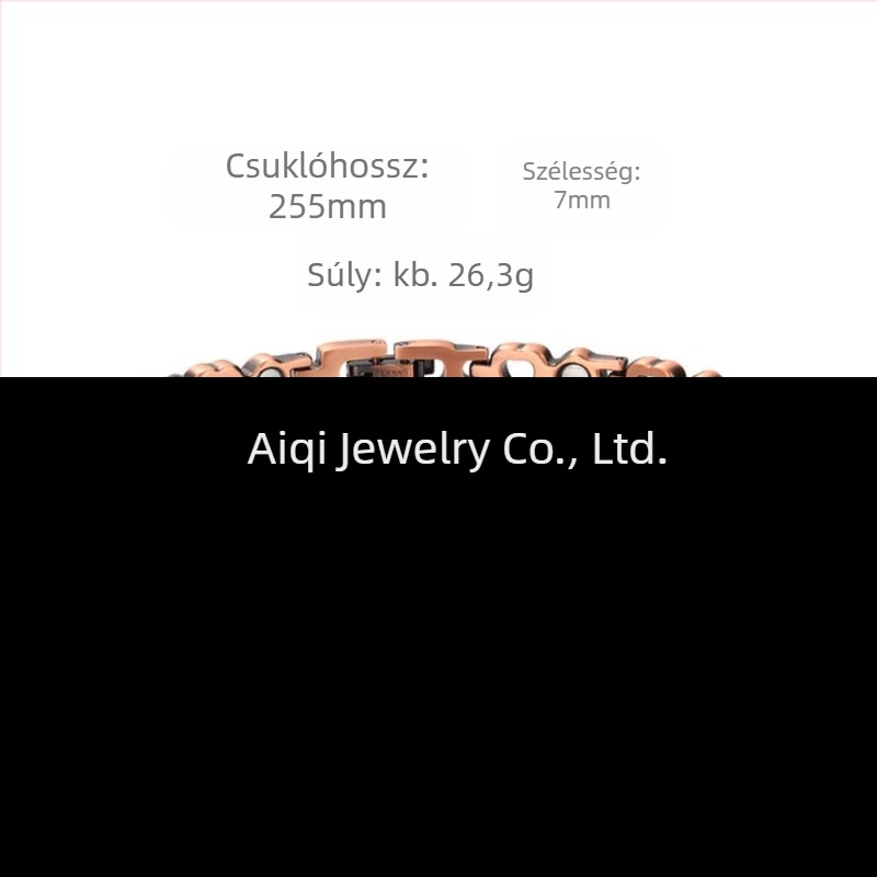 Mágneses réz bokalánc, női, szív alakú, koreai stílus, tiszta réz