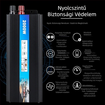 Keithia autóinverter 12V/24V/48V/60V-ról 220V-ra, 500W/1000W/2000W