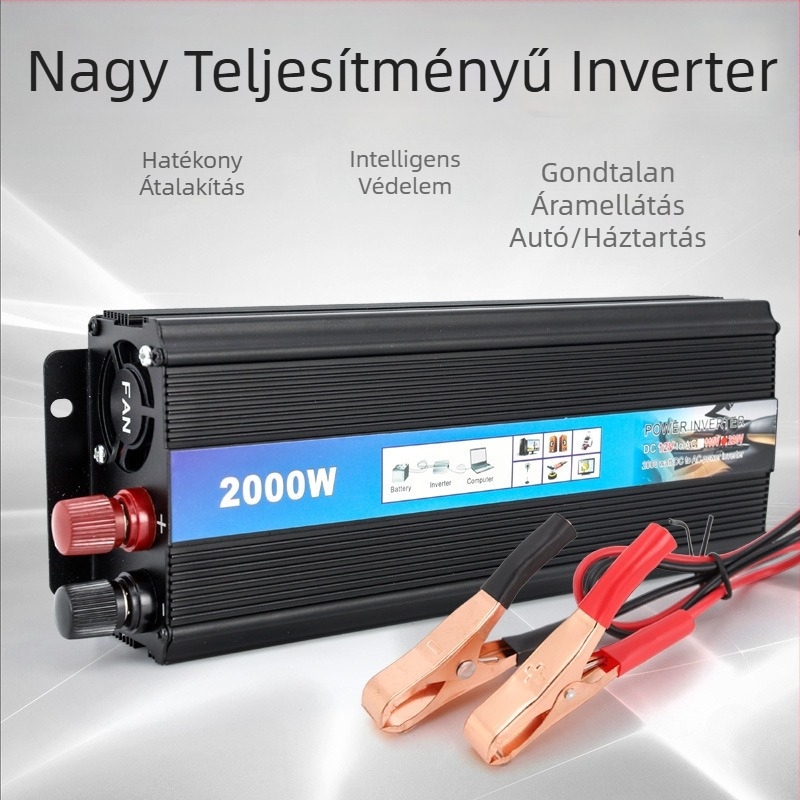 Keithia autóinverter 12V/24V/48V/60V-ról 220V-ra, 500W/1000W/2000W