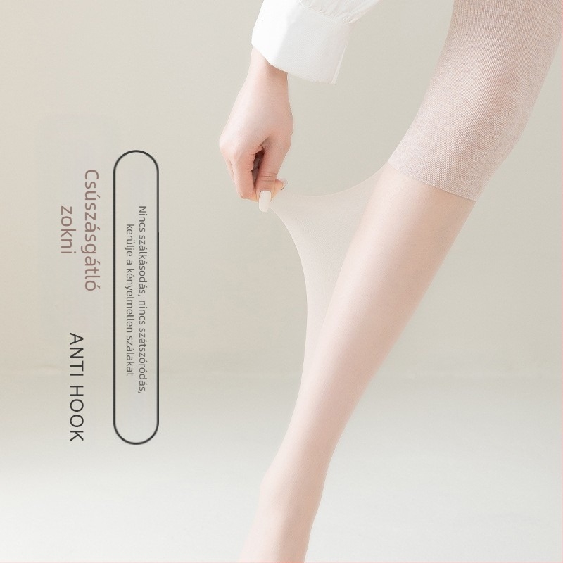Női nylon harisnya térdig érő, vékony, 15D, csúszásmentes szilikon, anti-szakadás
