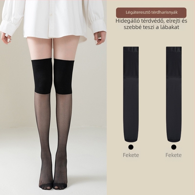 Női nylon harisnya térdig érő, vékony, 15D, csúszásmentes szilikon, anti-szakadás