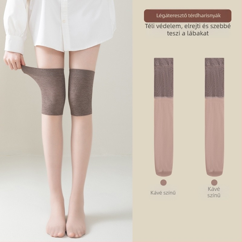 Női nylon harisnya térdig érő, vékony, 15D, csúszásmentes szilikon, anti-szakadás