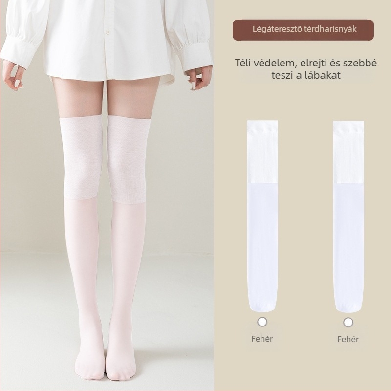 Női nylon harisnya térdig érő, vékony, 15D, csúszásmentes szilikon, anti-szakadás