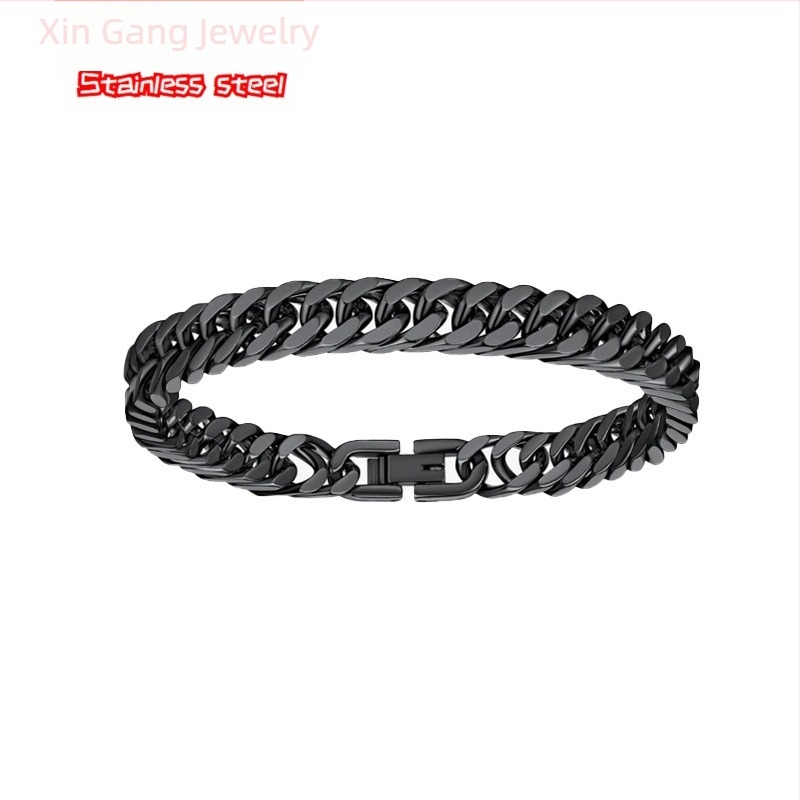 Férfi titánacél karkötő, polírozott felülettel, különleges forma, 2025 tavaszi megjelenés.