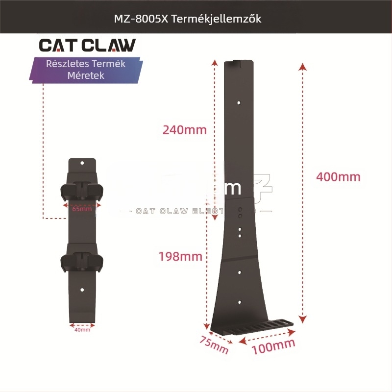 Fali konzol állvány PS5/PS5 Pro/PS5 Slim-hez kontrollert és fejhallgatót tároló, fém kivitel, modell MZ-8005X, súly 900 g