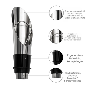 Rozsdamentes acélból készült tengeri csikó formájú dugóhúzó készlet – multifunkcionális italkészlet borhoz és sörhöz, márka Five, 5 alkatrész, 5 készlet, 2013 nyara