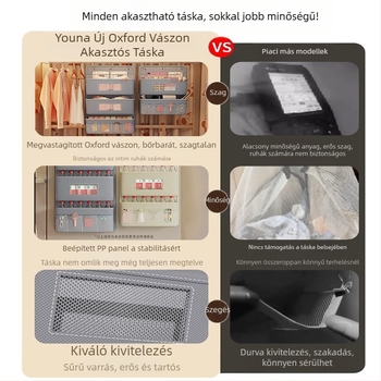 Fehérnemű és zokni tároló, falra szerelhető – Oxford anyag, modell SND4004, háromdimenziós falra szerelhető tervezés
