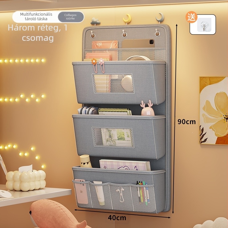 Fehérnemű és zokni tároló, falra szerelhető – Oxford anyag, modell SND4004, háromdimenziós falra szerelhető tervezés