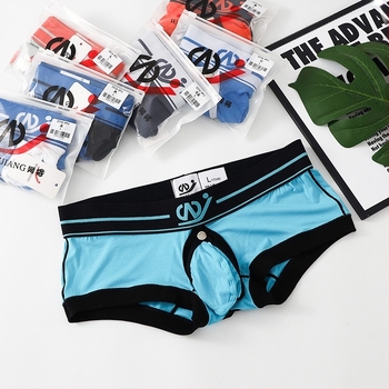 Férfi boxeralsó Open Crotch-szal, kivehető U-alakú zsebbel, 89% rayon, légáteresztő és bőrbarát