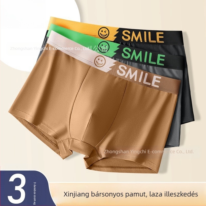 Férfi boxeralsó – antibakteriális, lélegző sportalsó; anyag: 95–100% pamut; ágyék rész 95–100% viszkóz; mintázat: blokkok betűkkel/szöveggel; középmagas derékvonal