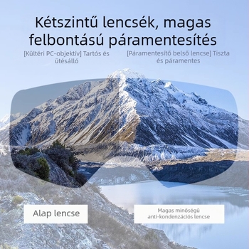 Kétrétegű cilindrikus sí szemüveg készlet, páramentes, UV védelem, szélálló, állítható dioptriák
