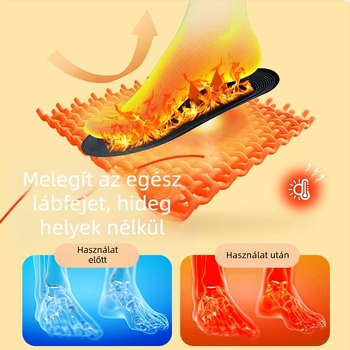 USB fűtőtalp cipőkhöz, önmelegítő, vágásra szabható, velúr felsőrész, EVA talp