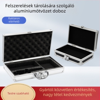 Alumínium ötvözetű eszköztároló doboz, ütésálló és könnyű, teherbírás 3–5 kg