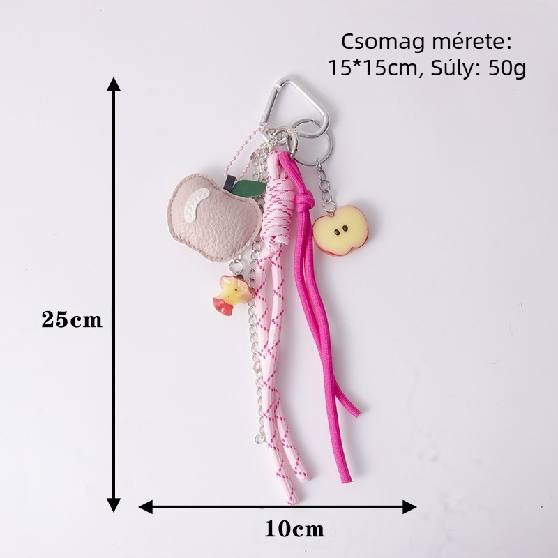 Almafás táskadísz - fonott kötél, PU anyag, Blessed Jewelry, Jinhua, 2025 tavasz